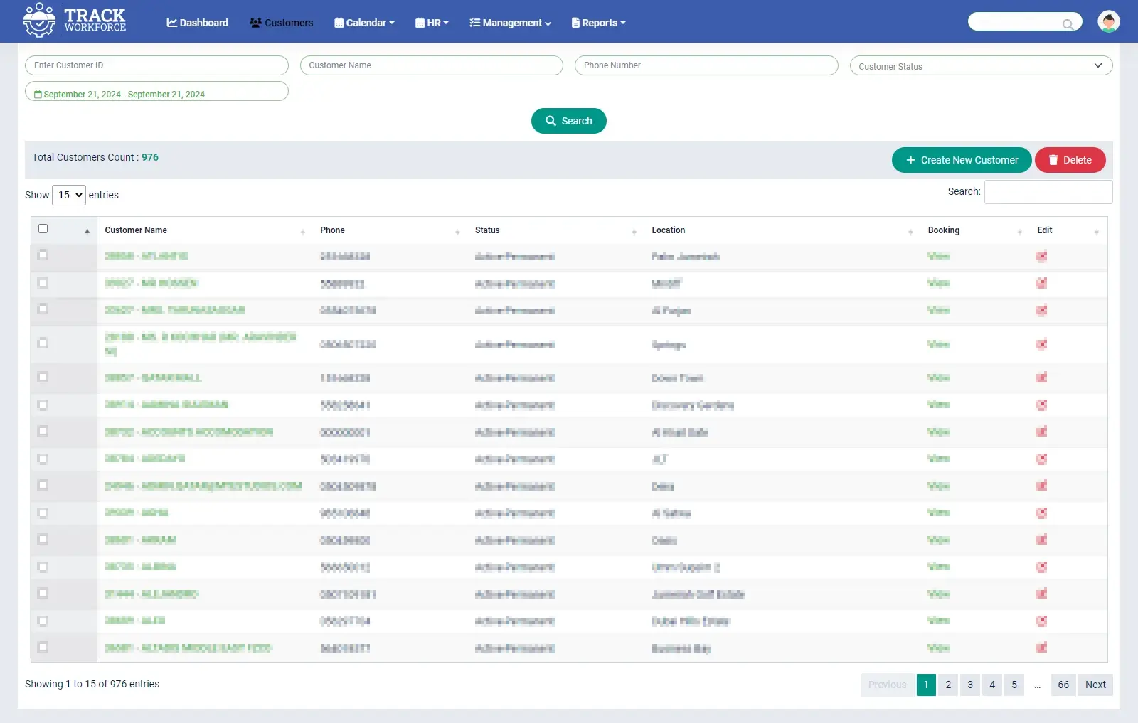 TrackWFM-Customer Management